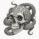 snake skeleton tattoo design idea