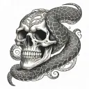 snake skeleton tattoo design idea
