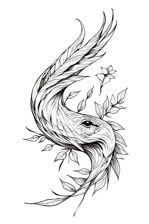meaningful elegant tattoo nature, animal inspired  tattoo design idea