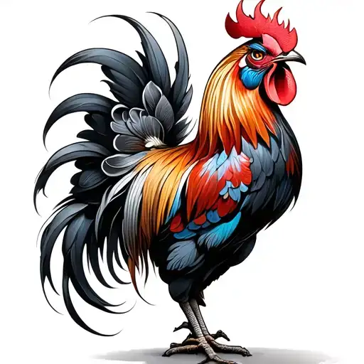Chinese rooster tattoo design idea
