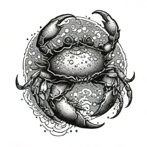 Halloween moon crab tattoo design idea
