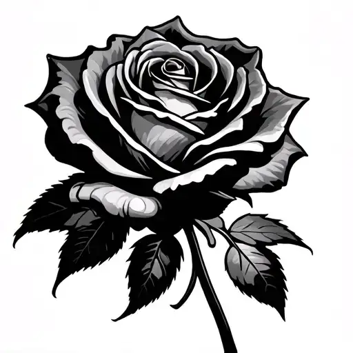 Socialist rose hand tattoo design idea