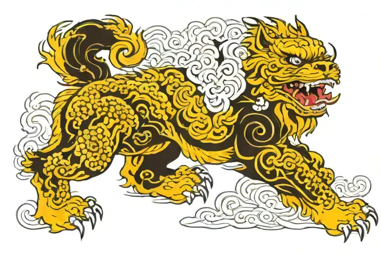 Japanese Foo Dog tattoo design idea