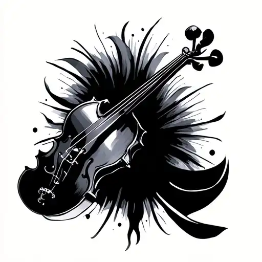 fiddle tattoo design idea