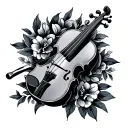 fiddle tattoo design idea