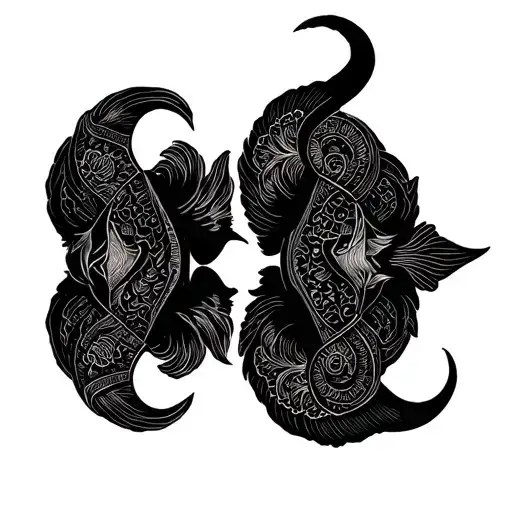 Taurus and Pisces conected by strength tattoo design idea