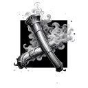 joint surrounded by smoke tattoo design idea