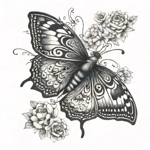 Butterfly bohemian elegant tattoo tattoo design idea