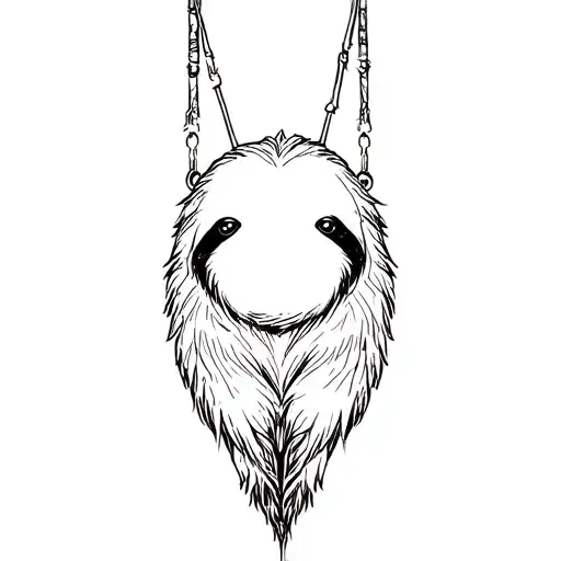 sloth hanging tattoo design idea