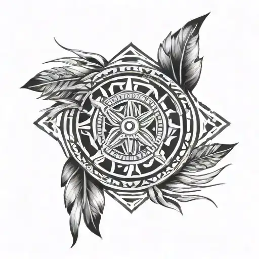 native american tribal pattern tattoo design idea