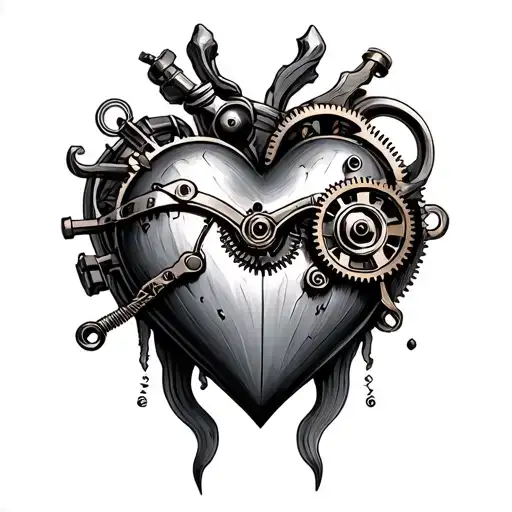 Steampunk Heart tattoo design idea