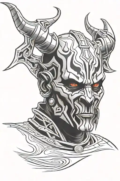 darth maul skull tattoo design idea