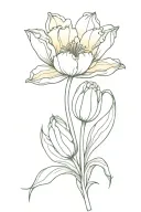 orange dutch tulips and a Bolivian details intertwined tattoo design idea