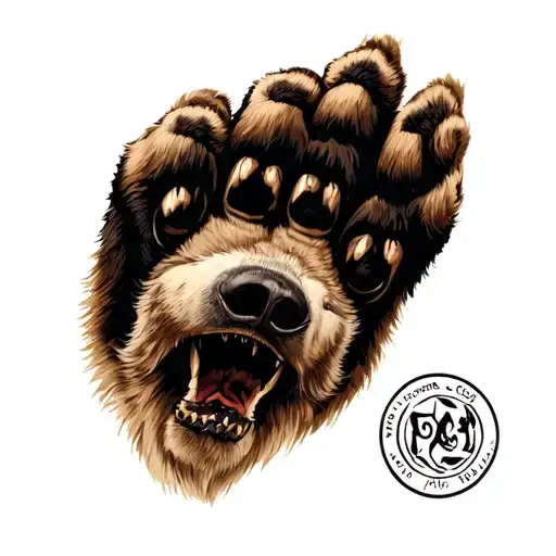 Nordic traditional bear paw  tattoo design idea