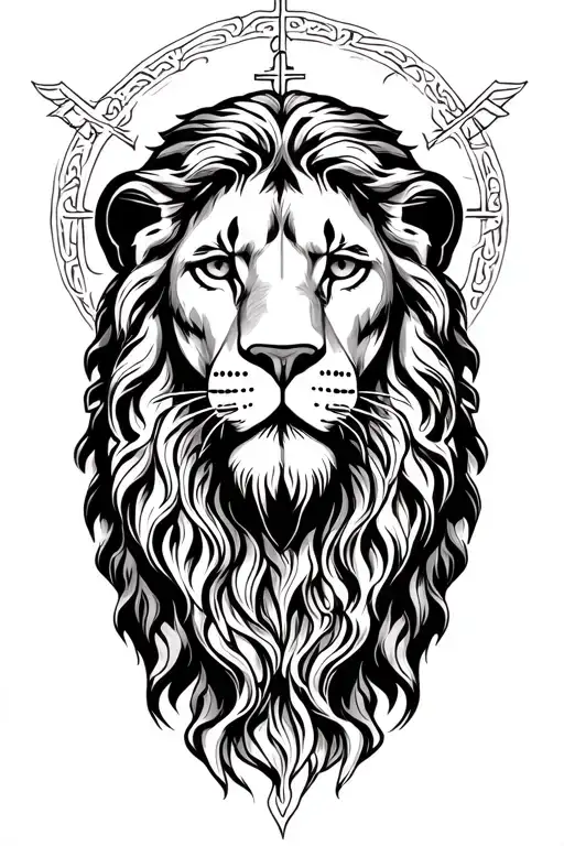 lion and jesus christ tattoo design idea