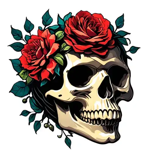 Skull Mysterious and Dark tattoo design idea
