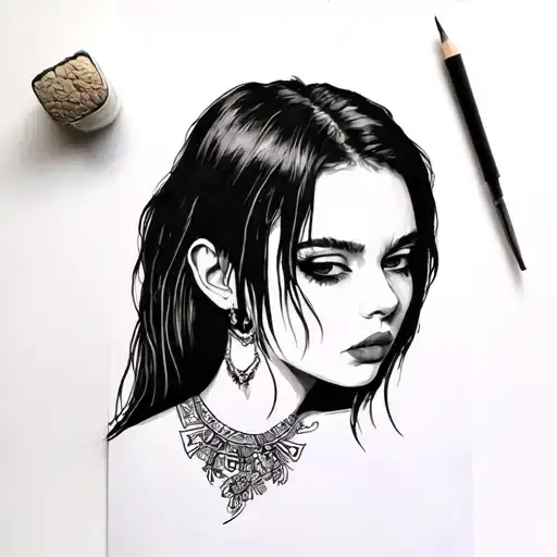 skinny by Billie eilish tattoo design idea