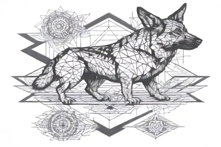 German Shepherd dog tattoo design idea