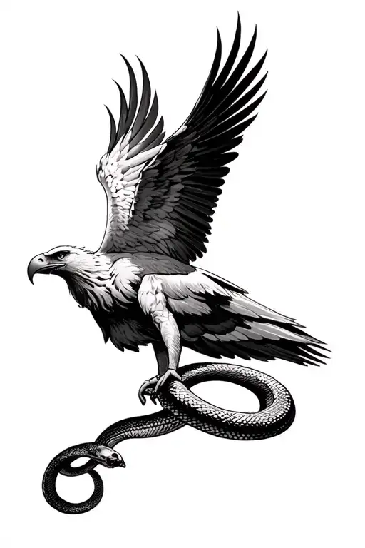 Tattoo based on the philosophies of Nietzsche, Zarathustra, Eagle, Snake, in the arm tattoo design idea