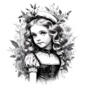 dark Alice in wonderland tattoo design idea