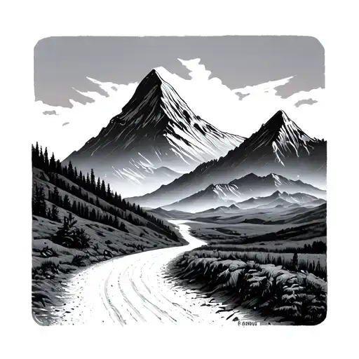 xpulse off road leading towards a mountain tattoo design idea