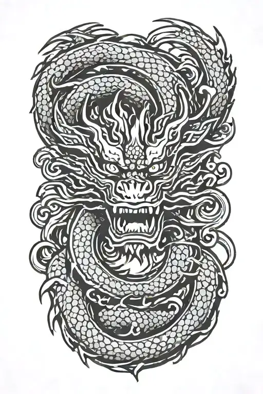 Korean dragon tattoo design idea