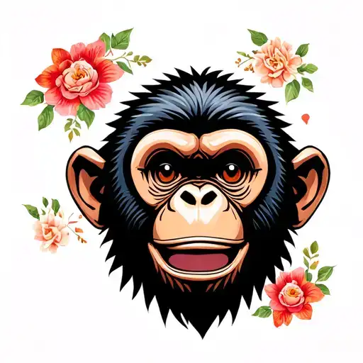 happy monkey face tattoo tattoo design idea