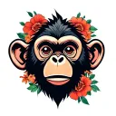happy monkey face tattoo tattoo design idea