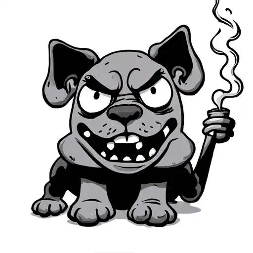 courage the cowardly dog smoking tattoo design idea