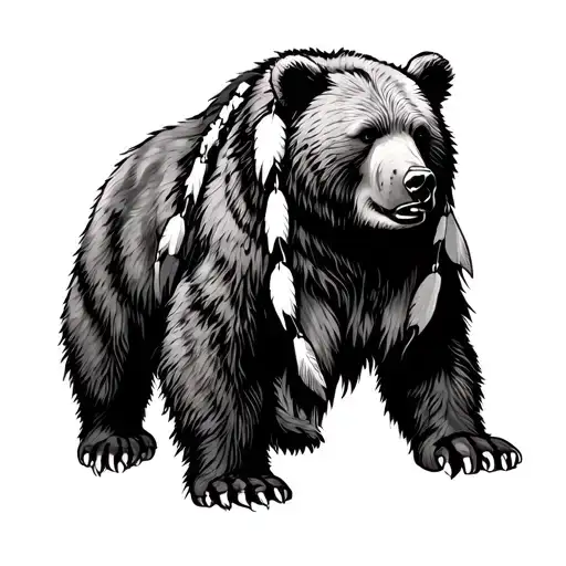 gemini bear native American blackfoot tattoo design idea