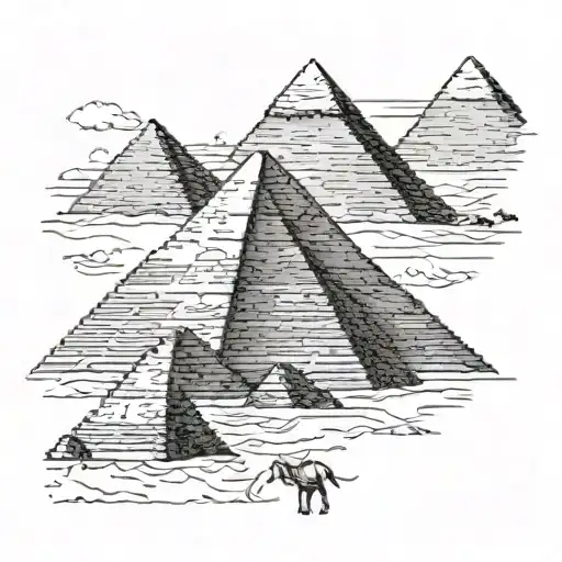 pyramids of giza tattoo design idea