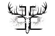 Elk antlers coming out of the sides of a cross. No animal head. Just antlers and a cross tattoo design idea