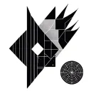 geometric shapes, simple tattoo, 3D tattoo design idea