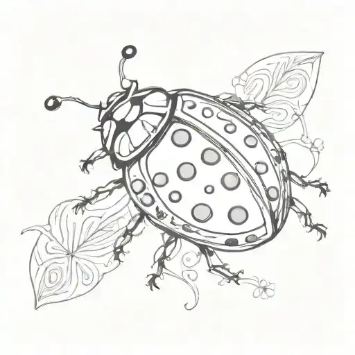 lady bug with hearts replacing the dots tattoo design idea