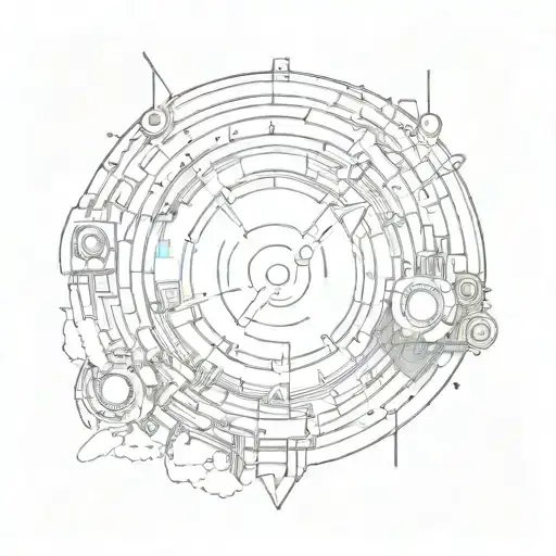 techno music space tattoo design idea