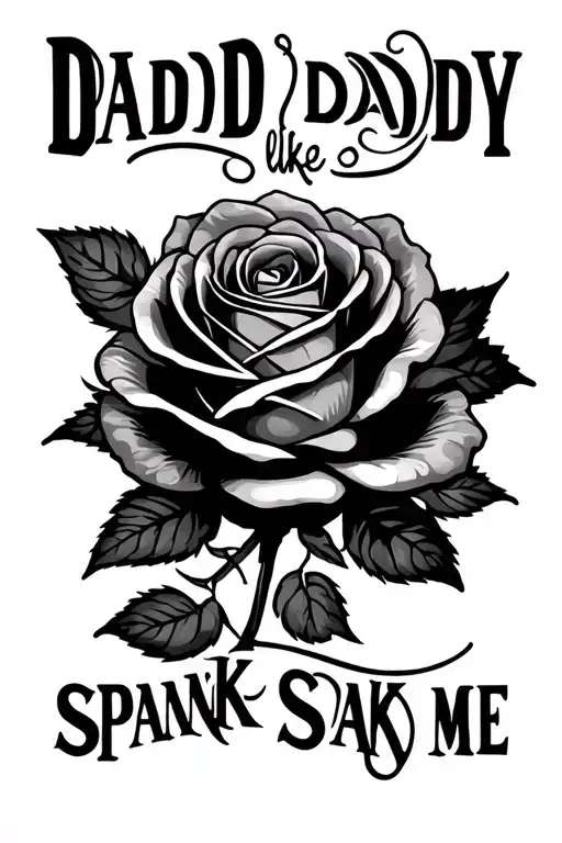 rose Daddy spank me like tattoo design idea