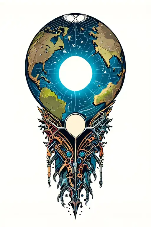 world map adventure tattoo design idea
