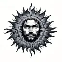 Masculine Sun tattoo design idea