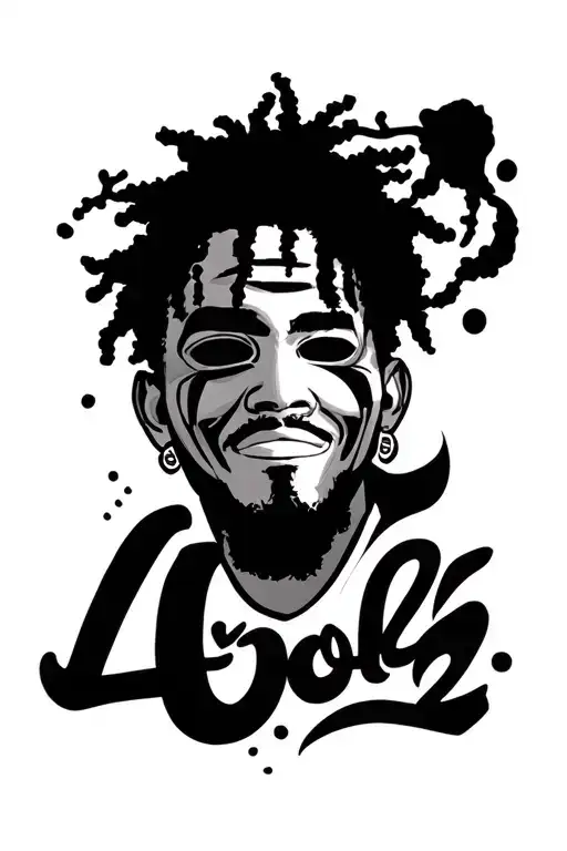 j Cole love yourz, number 402, cardinal, laugh now cry later mask tattoo design idea