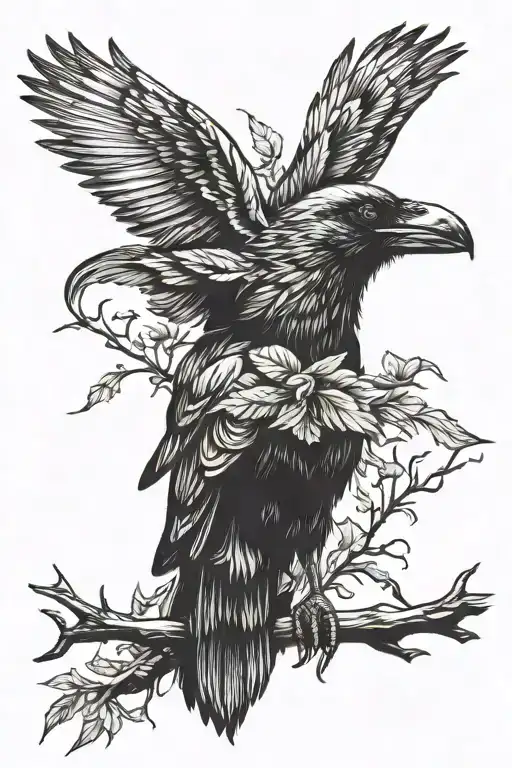 Crow head tattoo design idea