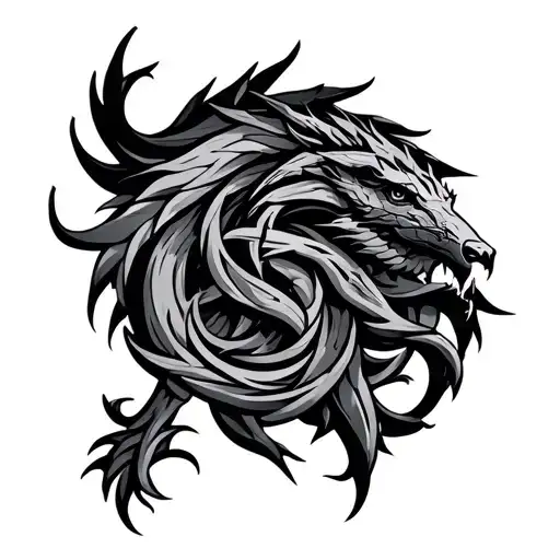 Game Of Thrones rhaenyra Targaryen sigil intertwined tattoo design idea