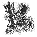 queen chess piece tattoo design idea