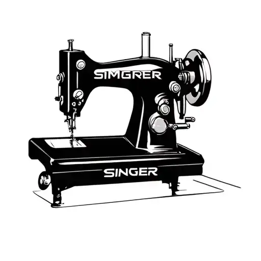 singer sewing machine 2d minimalistic tattoo tattoo design idea
