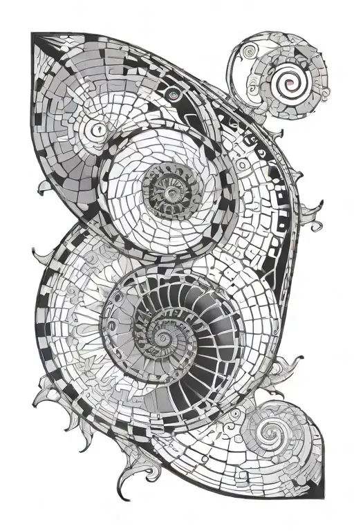 Fibonacci sequence, golden ratio, golden spiral  tattoo design idea