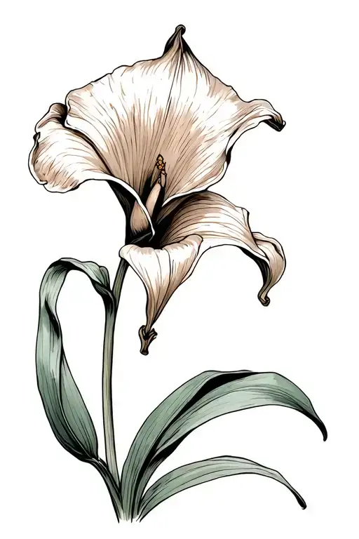 calla lilies in color tattoo design idea