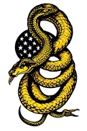 don't tread on me snake patriot yellow 2nd amendment tattoo design idea