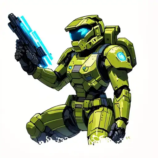 master chief and Cortana  tattoo design idea