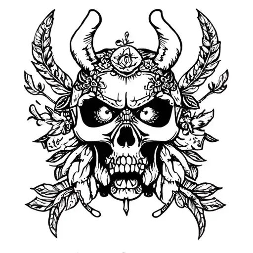 SAMURI AND TEMBLE tattoo design idea