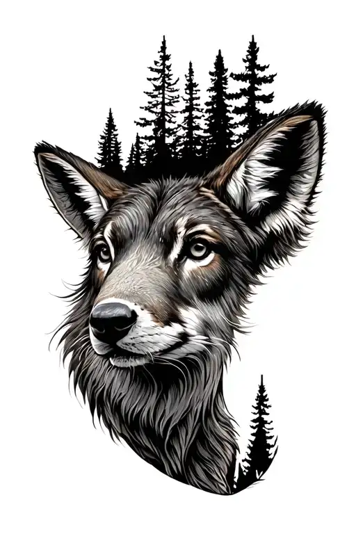 national forests animals tattoo design idea