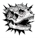 skull dinosaur skull tattoo design idea